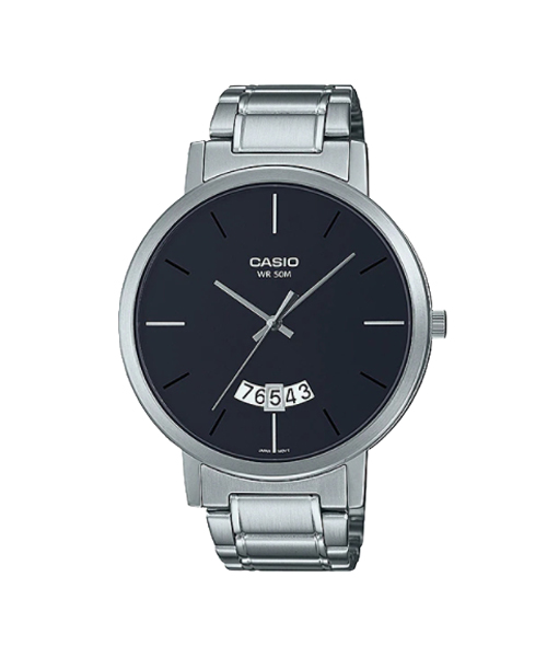 CASIO นาฬิกาคาสิโอ นาฬิกาข้อมือ นาฬิกากันน้ำ นาฬิกาของแท้ ประกันศูนย์ CMG 1 ปี รุ่น MTP-B100D-1E นาฬิกาสีดำ