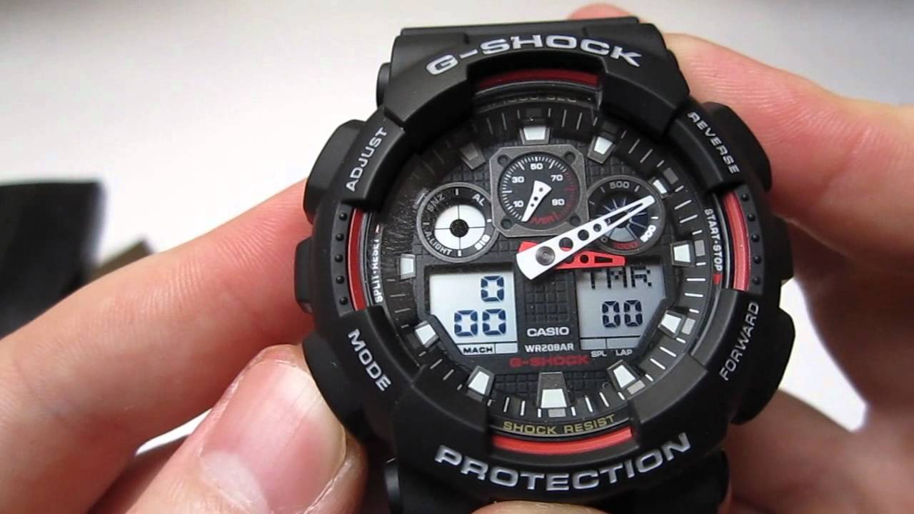 CASIO G-SHOCK นาฬิกาข้อมือ นาฬิกากันน้ำ นาฬิกาของแท้ ประกันศูนย์ CMG 1 ปี รุ่น GA-100-1A4 นาฬิกาสีดำ