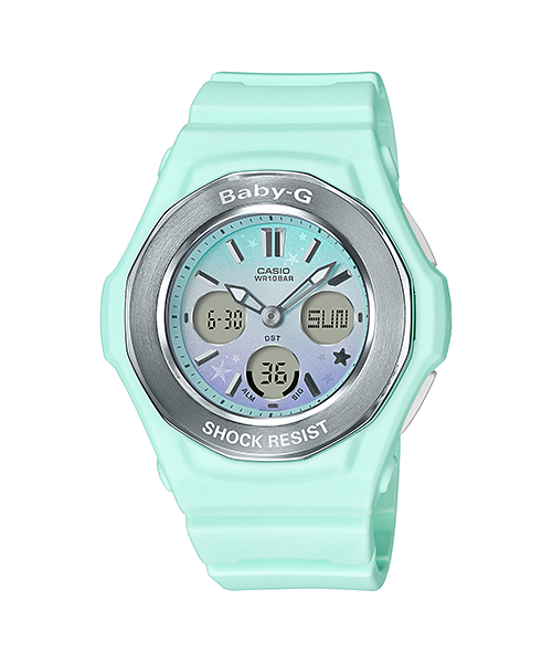 CASIO BABY-G นาฬิกาข้อมือ นาฬิกากันน้ำ นาฬิกาของแท้ ประกันศูนย์ CMG 1 ปี รุ่น BGA-100ST-3A นาฬิกาสีเขียว