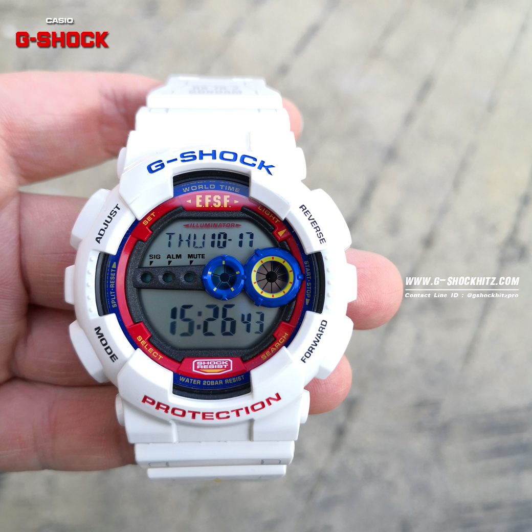 CASIO G-SHOCK นาฬิกาข้อมือ นาฬิกากันน้ำ นาฬิกาของแท้ ประกันศูนย์ CMG 1 ปี รุ่น GD-100 GUNDAM Mobile Suit นาฬิกาสีขาว
