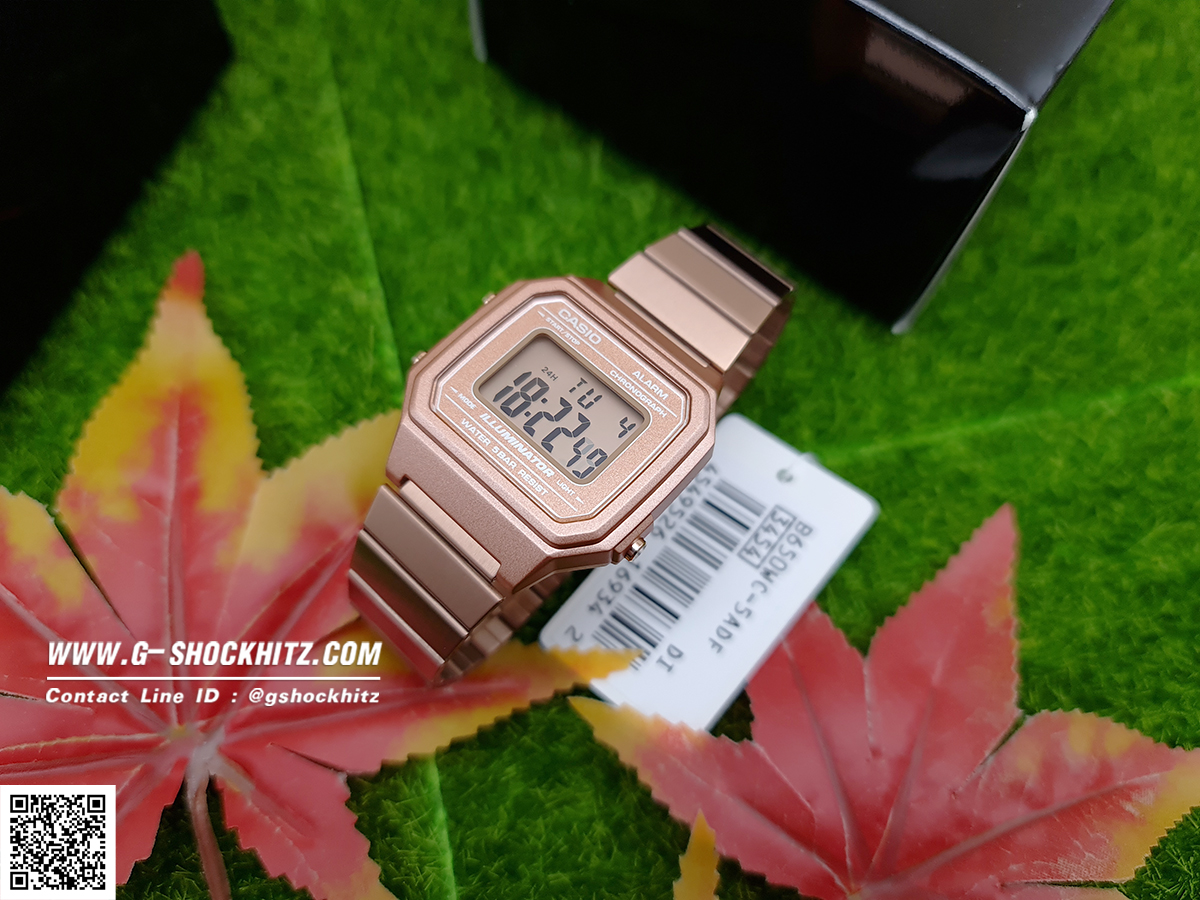 CASIO นาฬิกาคาสิโอ นาฬิกาข้อมือ นาฬิกากันน้ำ นาฬิกาของแท้ ประกันศูนย์ CMG 1 ปี รุ่น B650WC-5A นาฬิกาสีน้ำตาล