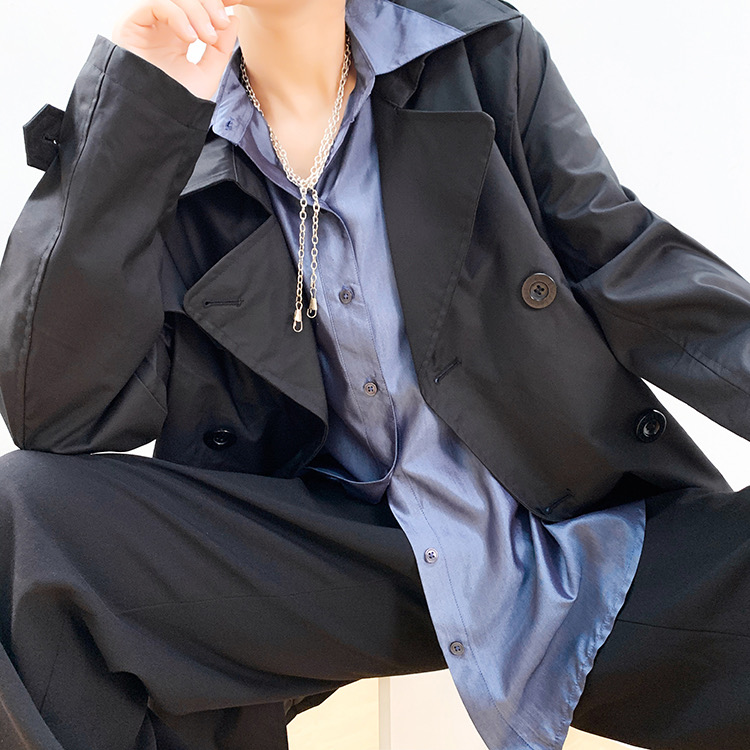 เสื้อนอก เสื้อคลุม เนื้อผ้า Teylene 100% สีดำ แบรนด์ EVERTEK