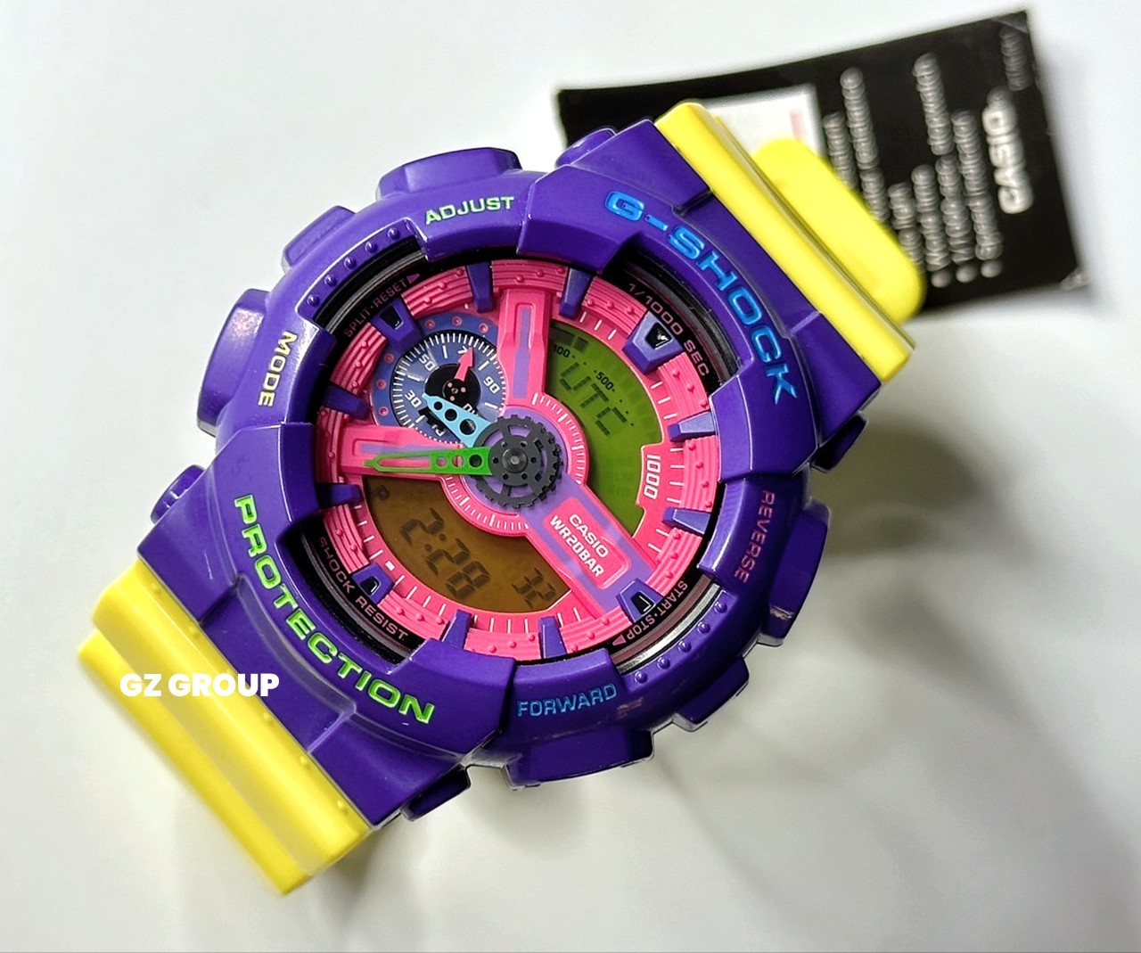 CASIO G-SHOCK นาฬิกาข้อมือ นาฬิกากันน้ำ นาฬิกาของแท้ ประกันศูนย์ CMG 1 ปี รุ่น GA-110HC-6A นาฬิกาสีม่วง