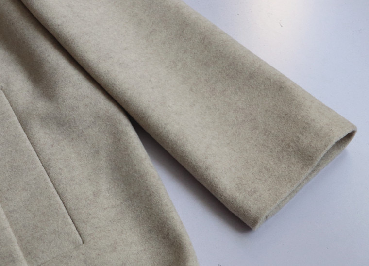 เสื้อโค้ท เสื้อโค้ทกันหนาว โค้ทวูล tailored knot coat สีเบจ แบรนด์ STRADIVARIUS สำเนา