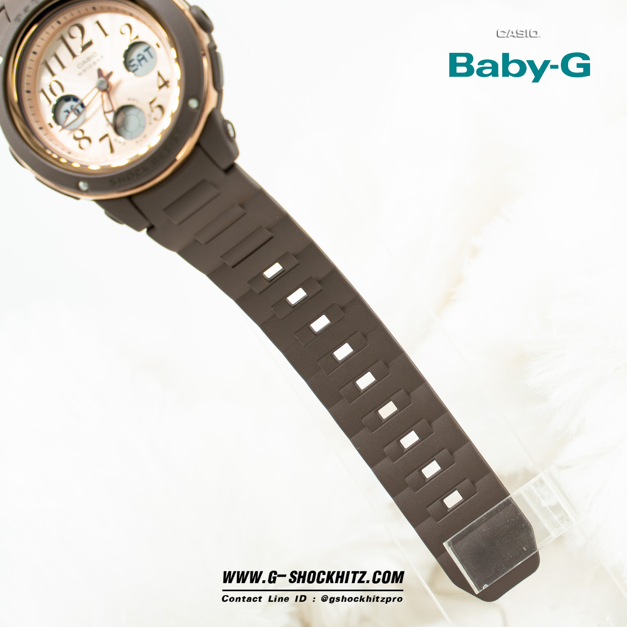 CASIO BABY-G นาฬิกาข้อมือ นาฬิกากันน้ำ นาฬิกาของแท้ ประกันศูนย์ CMG 1 ปี รุ่น BGA-150PG-5B1 นาฬิกาสีน้ำตาล