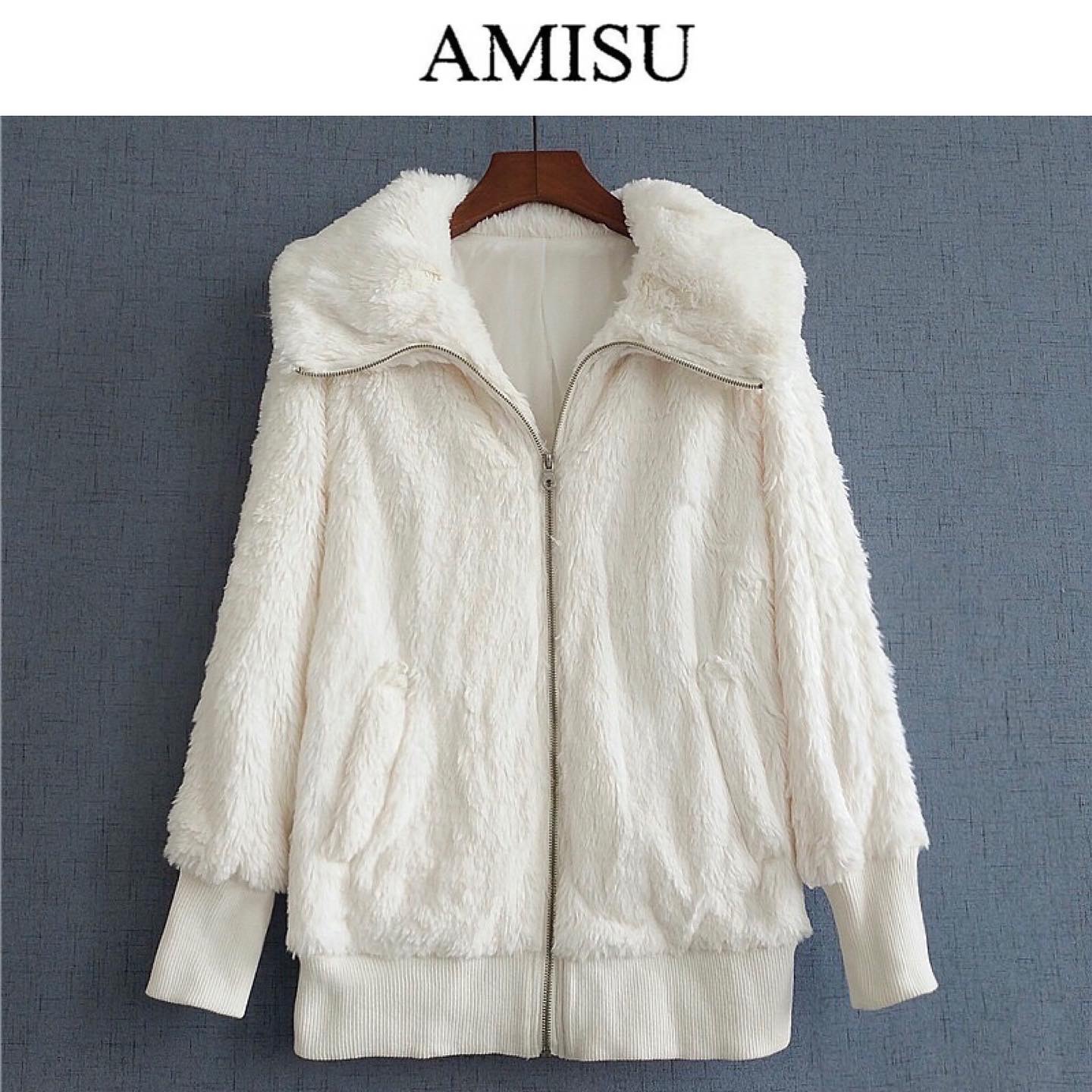 เสื้อคลุม เสื้อนอก กันหนาว ขนสีขาว แต่งแขน จัมพ์ Amisuงานญี่ปุ่น Size M/L