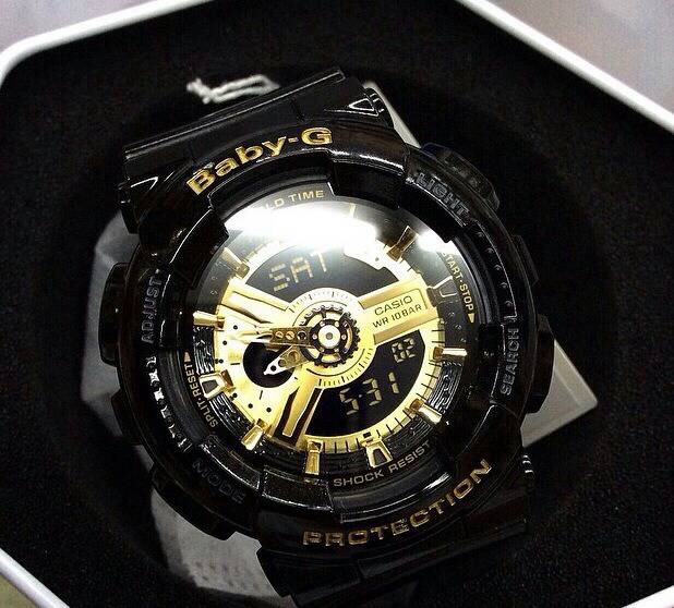 CASIO BABY-G นาฬิกาข้อมือ นาฬิกากันน้ำ นาฬิกาของแท้ ประกันศูนย์ CMG 1 ปี รุ่น BA-110-1A นาฬิกาสีดำ