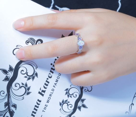 แหวนผู้หญิง แหวนเงิน ฝังคริสตรัลแท้ สีม่วง อมีทิส สีสวย แหวนแทนใจ ใส่ทำงาน ออกงาน แหวนสีม่วง สวย ๆ 128888