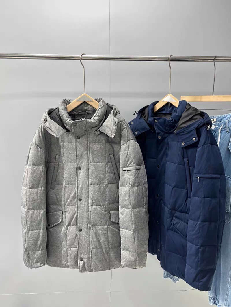 เสื้อกันหนาว เสื้อฮู้ดเฟอร์กันหนาว บุนวมอุ่น แบรนด์ Premium down jacket ( Puffer Jacket ) เทาอ่อน