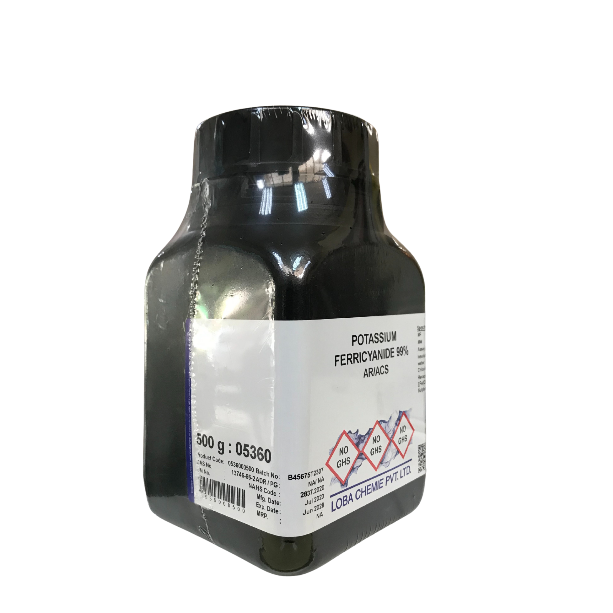 Potassium Ferricyanide 99%, AR/ACS 500 g. Loba Chemie™