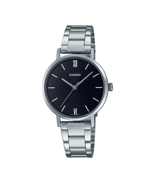 CASIO นาฬิกาคาสิโอ นาฬิกาข้อมือ นาฬิกากันน้ำ นาฬิกาของแท้ ประกันศูนย์ CMG 1 ปี รุ่น LTP-VT02D-1A นาฬิกาสีเงิน