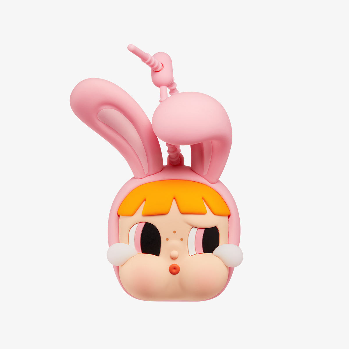 POP MART CRYBABY × Powerpuff Girls Series Mirror Pendant พวงกุญแจกระจก พวงกุญแจชมพู