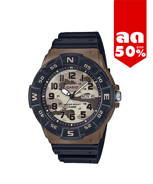 CASIO นาฬิกาคาสิโอ นาฬิกาข้อมือ นาฬิกากันน้ำ นาฬิกาของแท้ ประกันศูนย์ CMG 1 ปี รุ่น MRW-220HCM-5B นาฬิกาสีดำ