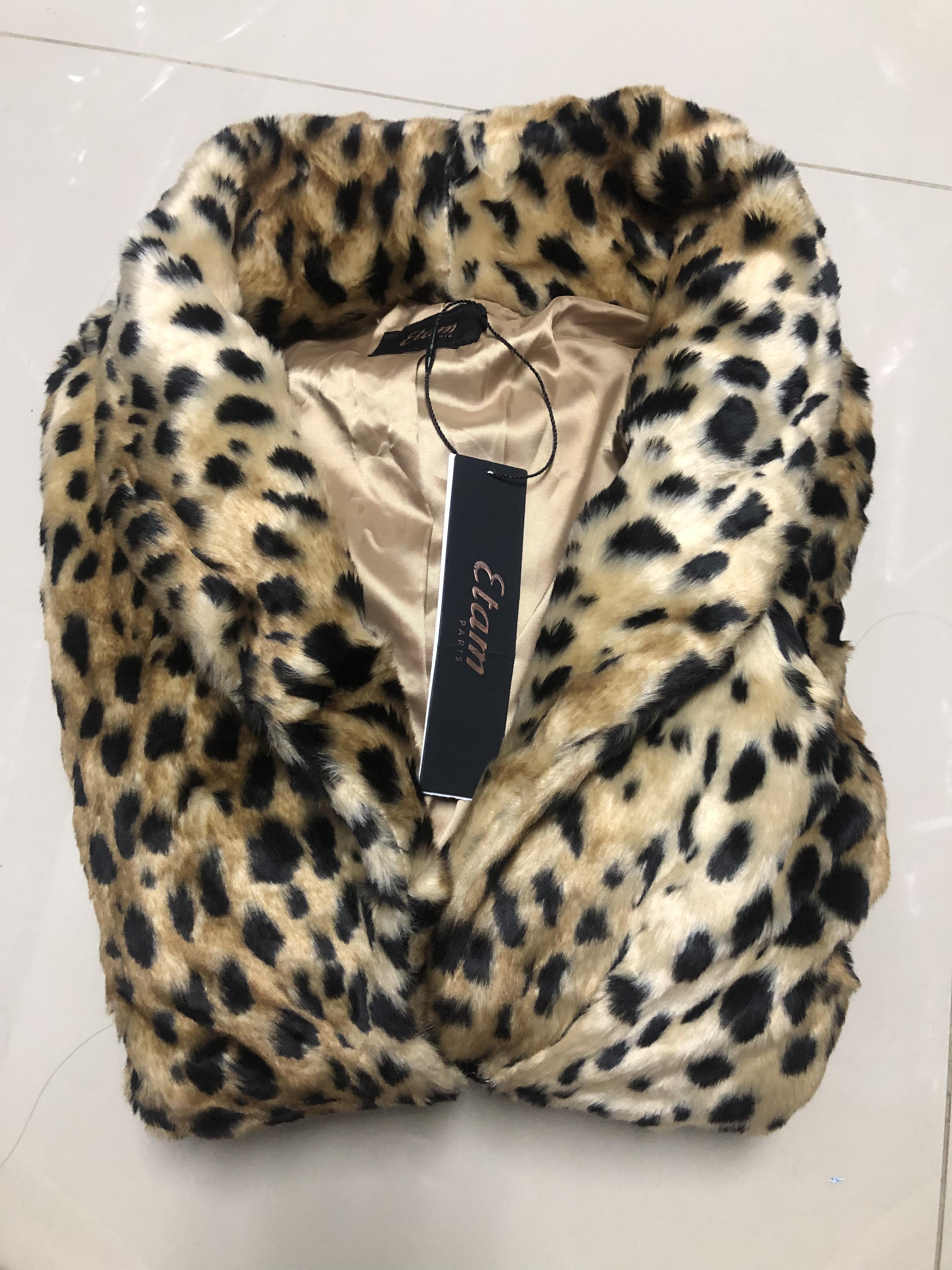 Etam เสื้อโค้ท ยาว โค้ทแต่งขน ลายเสือดาว แบรนด์เนม หรู ฝรั่งเศส ETAM แท้100% เนื้อขนละเอียดแน่น เนียนนุ่ม งานสวยหรู เกรดพรีเมี่ยมคะ ลายเสือ