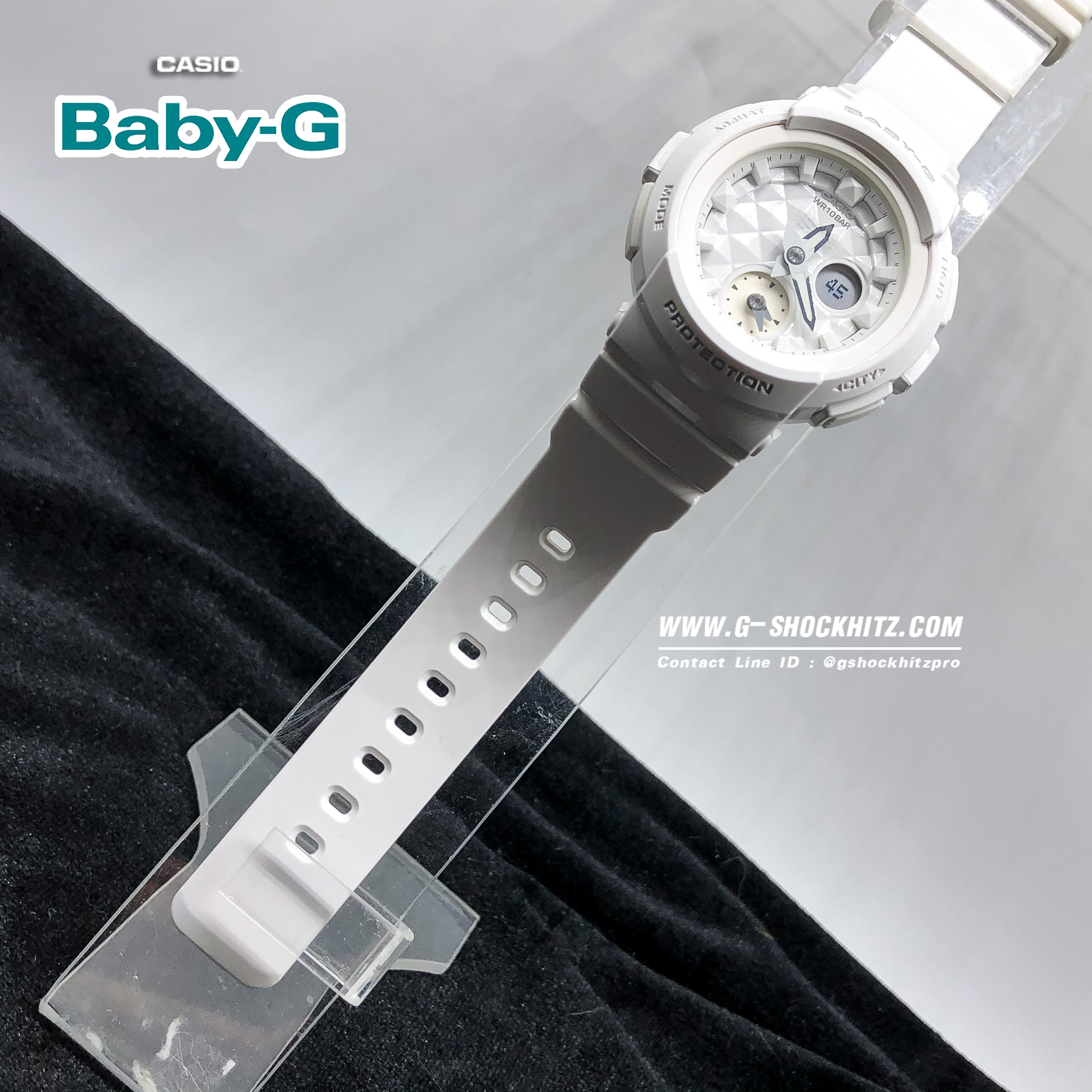 CASIO BABY-G BABY-G นาฬิกาข้อมือ นาฬิกากันน้ำ นาฬิกาของแท้ ประกันศูนย์ CMG 1 ปี รุ่น BGA-195-7A นาฬิกาสีขาว