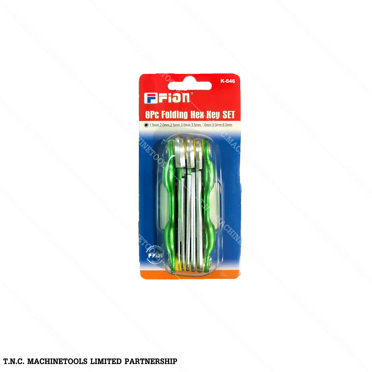 ประแจหกเหลี่ยมตลับ 8 ตัวชุด FION (K-646)