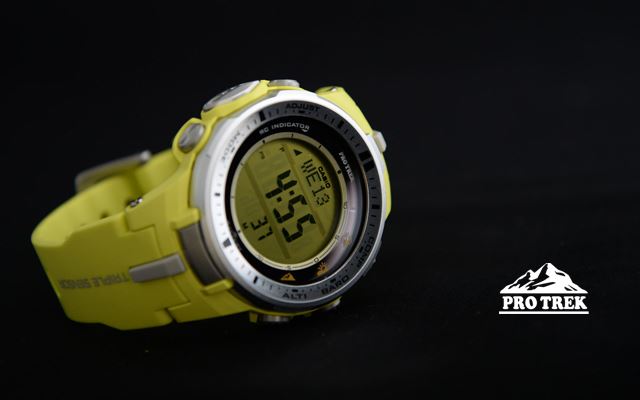 CASIO PROTREK พร้อมส่ง นาฬิกาข้อมือ นาฬิกากันน้ำ นาฬิกาของแท้ ประกันศูนย์ CMG 1 ปี รุ่น PRW-3000-9B นาฬิกาสีเหลือง