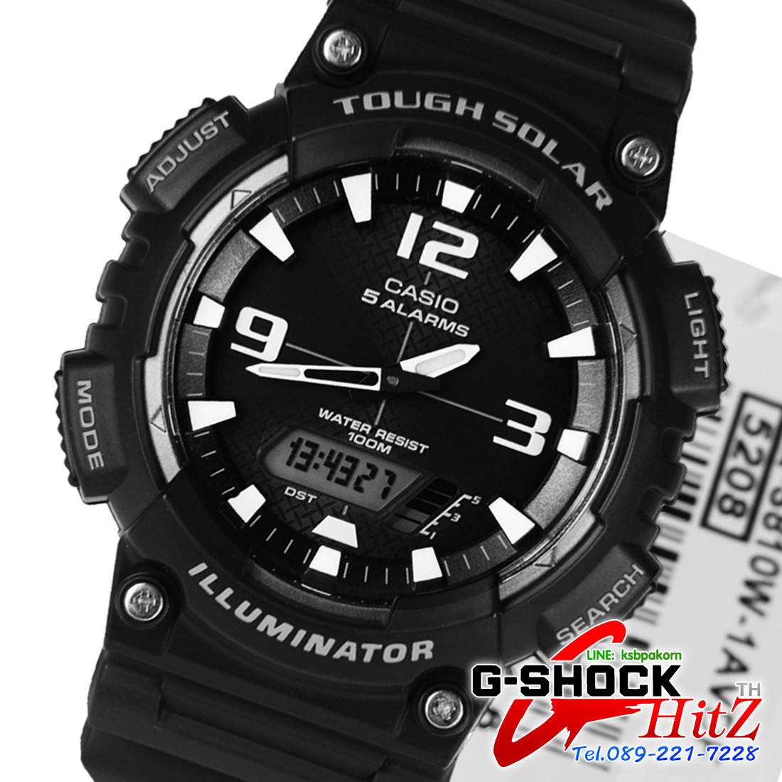 CASIO นาฬิกาคาสิโอ นาฬิกาข้อมือ นาฬิกากันน้ำ นาฬิกาของแท้ ประกันศูนย์ CMG 1 ปี รุ่น AQ-S810W-1A นาฬิกาสีดำ