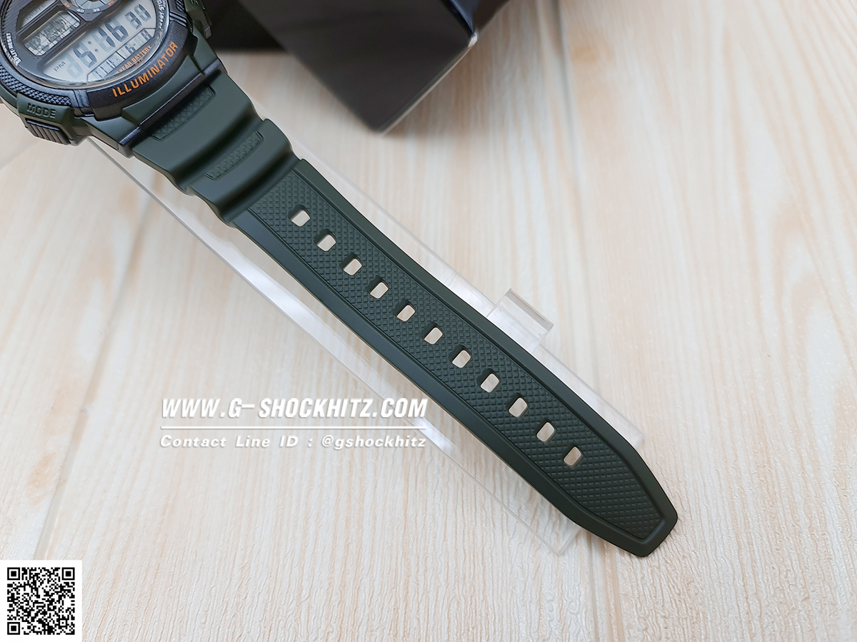 CASIO นาฬิกาคาสิโอ นาฬิกาข้อมือ นาฬิกากันน้ำ นาฬิกาของแท้ ประกันศูนย์ CMG 1 ปี รุ่น AE-1000W-3A นาฬิกาสีเขียว