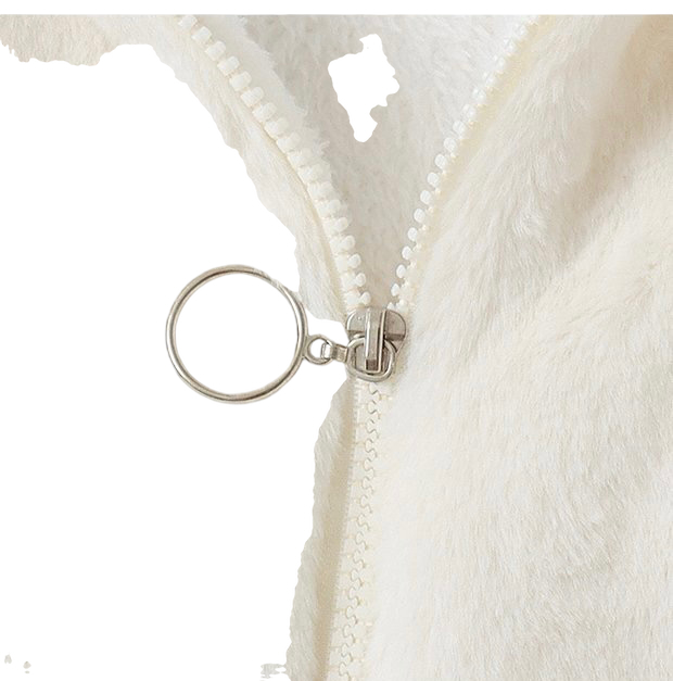 เสื้อเฟอร์กันหนาว หมวกฮู้ด เสื้อขน Fluffy coat แบรนด์ Shein ดำ