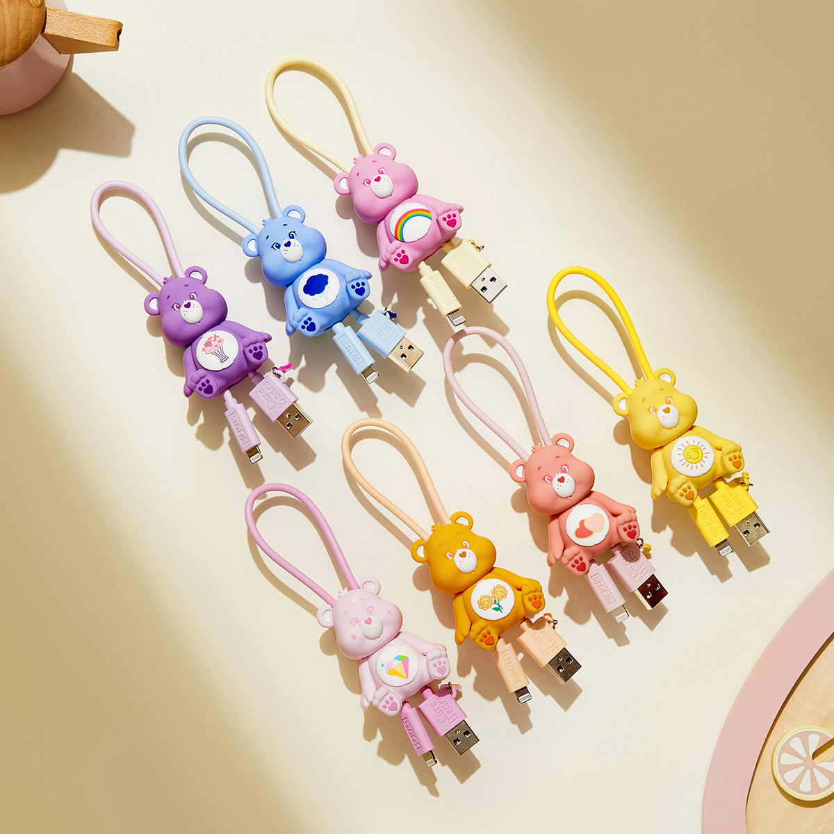 POPMART Care Bears Cozy Life Series-Cable Blind Box Care Bears Cable Blind Box กล่องสุ่มสายชาร์จโทรศัพท์