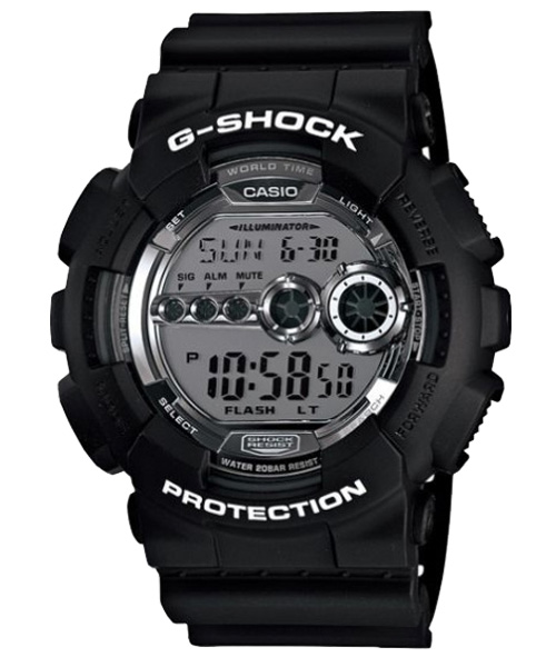 CASIO G-SHOCK นาฬิกาข้อมือ นาฬิกากันน้ำ นาฬิกาของแท้ ประกันศูนย์ CMG 1 ปี รุ่น GD-100BW-1 นาฬิกาสีดำ