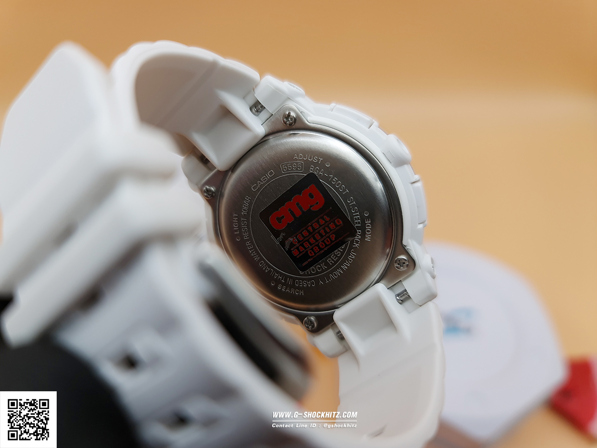 CASIO BABY-G นาฬิกาข้อมือ นาฬิกากันน้ำ นาฬิกาของแท้ ประกันศูนย์ CMG 1 ปี รุ่น BGA-150ST-7A นาฬิกาสีขาว