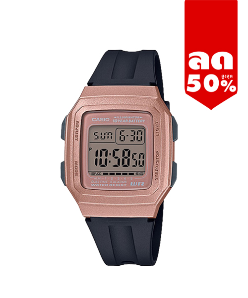 CASIO นาฬิกาคาสิโอ นาฬิกาข้อมือ นาฬิกากันน้ำ นาฬิกาของแท้ ประกันศูนย์ CMG 1 ปี รุ่น F-201WAM-5A นาฬิกาสีชมพู