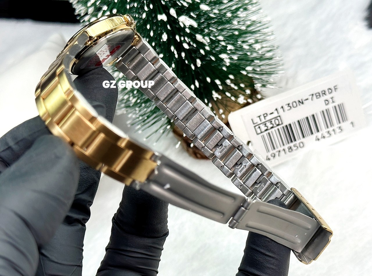 CASIO MID YEAR SALE นาฬิกาคาสิโอ พร้อมส่ง นาฬิกาข้อมือ นาฬิกากันน้ำ นาฬิกาของแท้ BTS ประกันศูนย์ CMG 1 ปี รุ่น LTP-1130N-7B นาฬิกาสีทอง