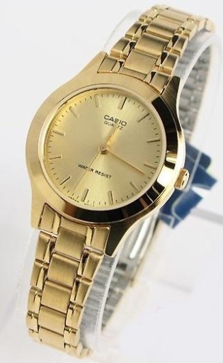 CASIO นาฬิกาคาสิโอ นาฬิกาข้อมือ นาฬิกากันน้ำ นาฬิกาของแท้ ประกันศูนย์ CMG 1 ปี รุ่น MTP-1128N-9A นาฬิกาสีทอง