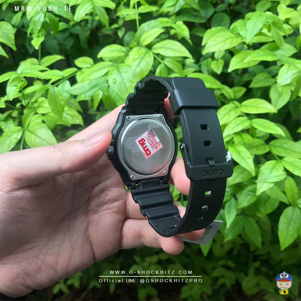 CASIO นาฬิกาคาสิโอ นาฬิกาข้อมือ นาฬิกากันน้ำ นาฬิกาของแท้ ประกันศูนย์ CMG 1 ปี รุ่น MRW-200H-1E นาฬิกาสีดำ