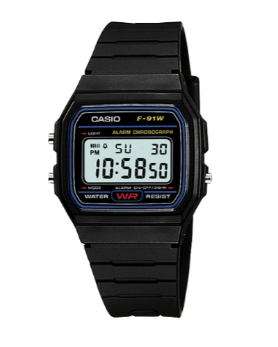 CASIO MID YEAR SALE นาฬิกาคาสิโอ พร้อมส่ง นาฬิกาข้อมือ นาฬิกากันน้ำ นาฬิกาของแท้ BTS ประกันศูนย์ CMG 1 ปี รุ่น F-91W-1 นาฬิกาสีดำ