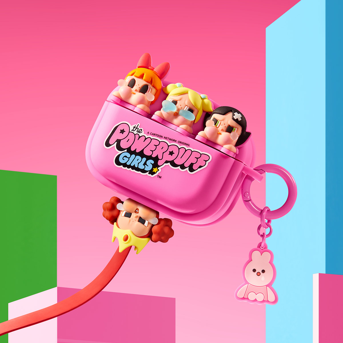 CRYBABY × Powerpuff Girls Series-Earphone Bag for Airpods Pro ชมพู