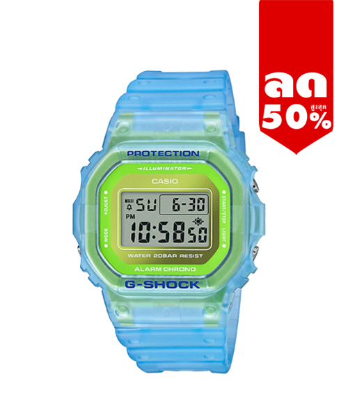 CASIO G-SHOCK นาฬิกาข้อมือ นาฬิกากันน้ำ นาฬิกาของแท้ ประกันศูนย์ CMG 1 ปี รุ่น DW-5600LS-2D นาฬิกาสีฟ้า