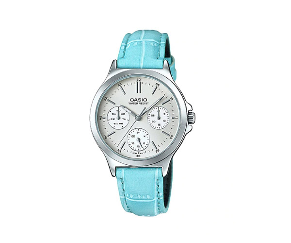 CASIO นาฬิกาคาสิโอ นาฬิกาข้อมือ นาฬิกากันน้ำ นาฬิกาของแท้ ประกันศูนย์ CMG 1 ปี รุ่น LTP-V300L-2 นาฬิกาสีฟ้า