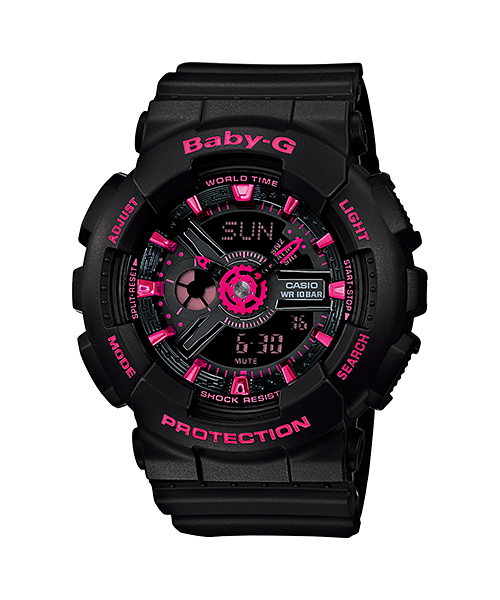CASIO BABY-G นาฬิกาข้อมือ นาฬิกากันน้ำ นาฬิกาของแท้ ประกันศูนย์ CMG 1 ปี รุ่น BA-111-1A นาฬิกาสีดำ