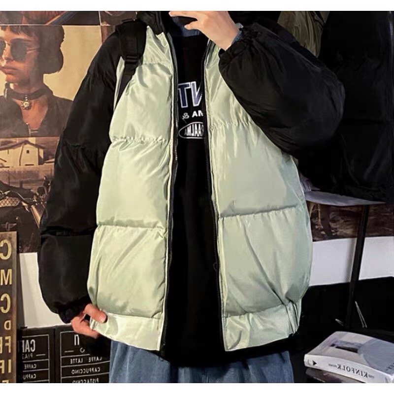 เสื้อโค้ท เสื้อกันหนาว บอมเบอร์ หมวกฮู้ด ทรง OVER SIZE เนื้อนิ่ม นุ่มมากค่ะ (PUFFER JACKET) เทาดำ