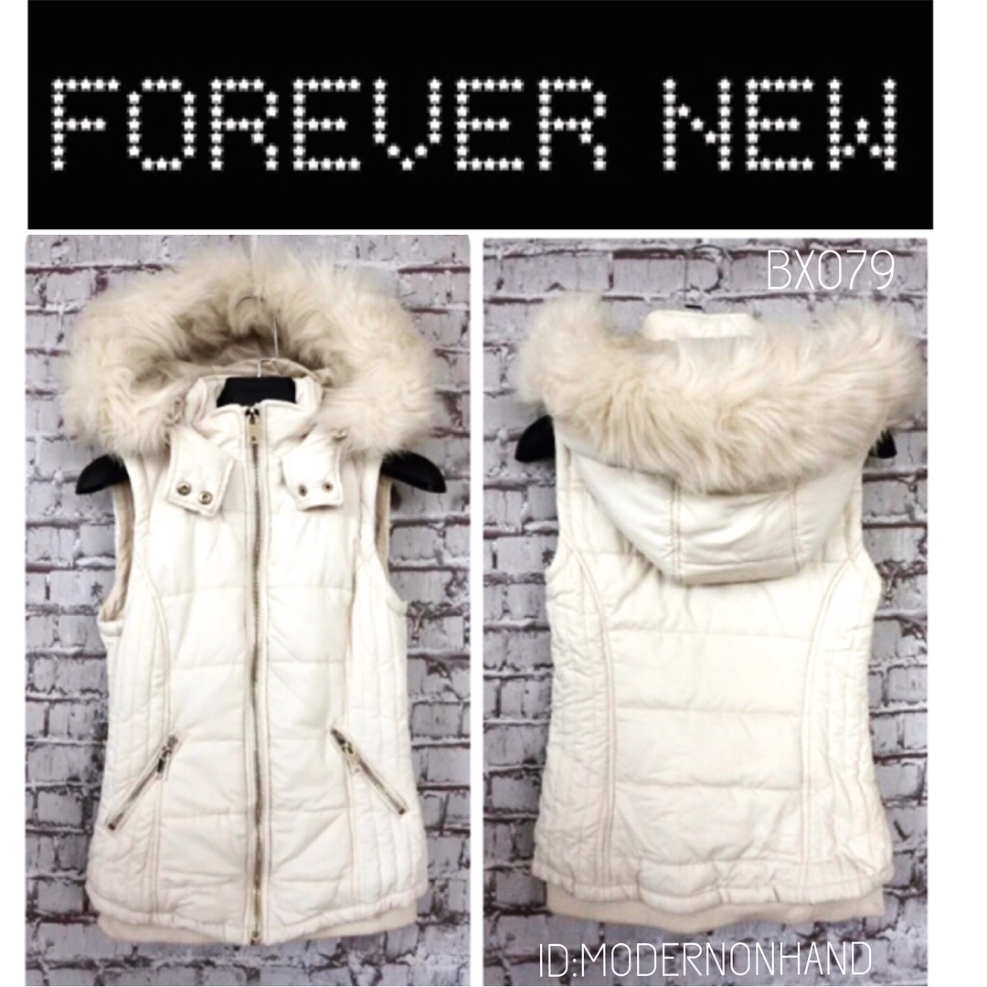 เสื้อกั๊ก กันหนาว กั๊กบุนวมอุ่น สีดำ แต่งฮูท ติดเฟอร แบรนด์ FOREVER NEW แท้ งานสวย หรูมากคะ