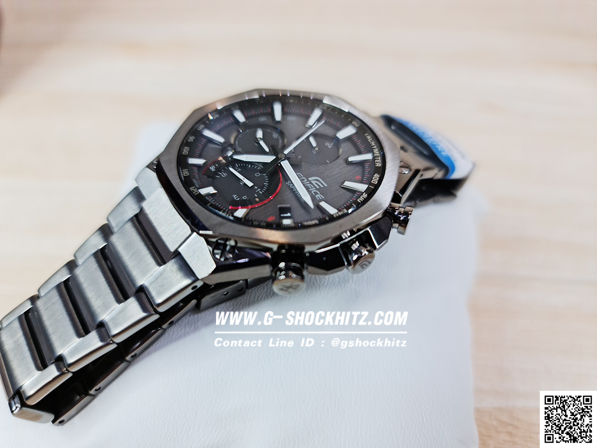 CASIO EDIFICE นาฬิกาข้อมือ นาฬิกากันน้ำ นาฬิกาของแท้ ประกันศูนย์ CMG 1 ปี รุ่น EQB-1100DC-1A นาฬิกาสีดำ