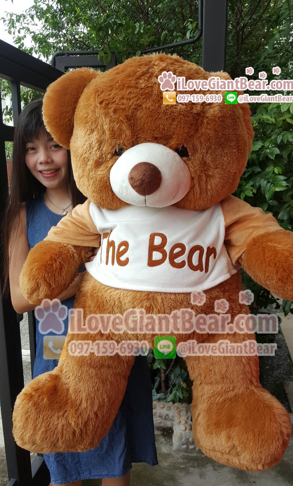 The Bear หมีใส่เสื้อ ขนนุ่ม สีน้ำตาล น่ารักมากๆ ขนาด 110cm มาใหม่ น่ากอดมากๆจ้า :)
