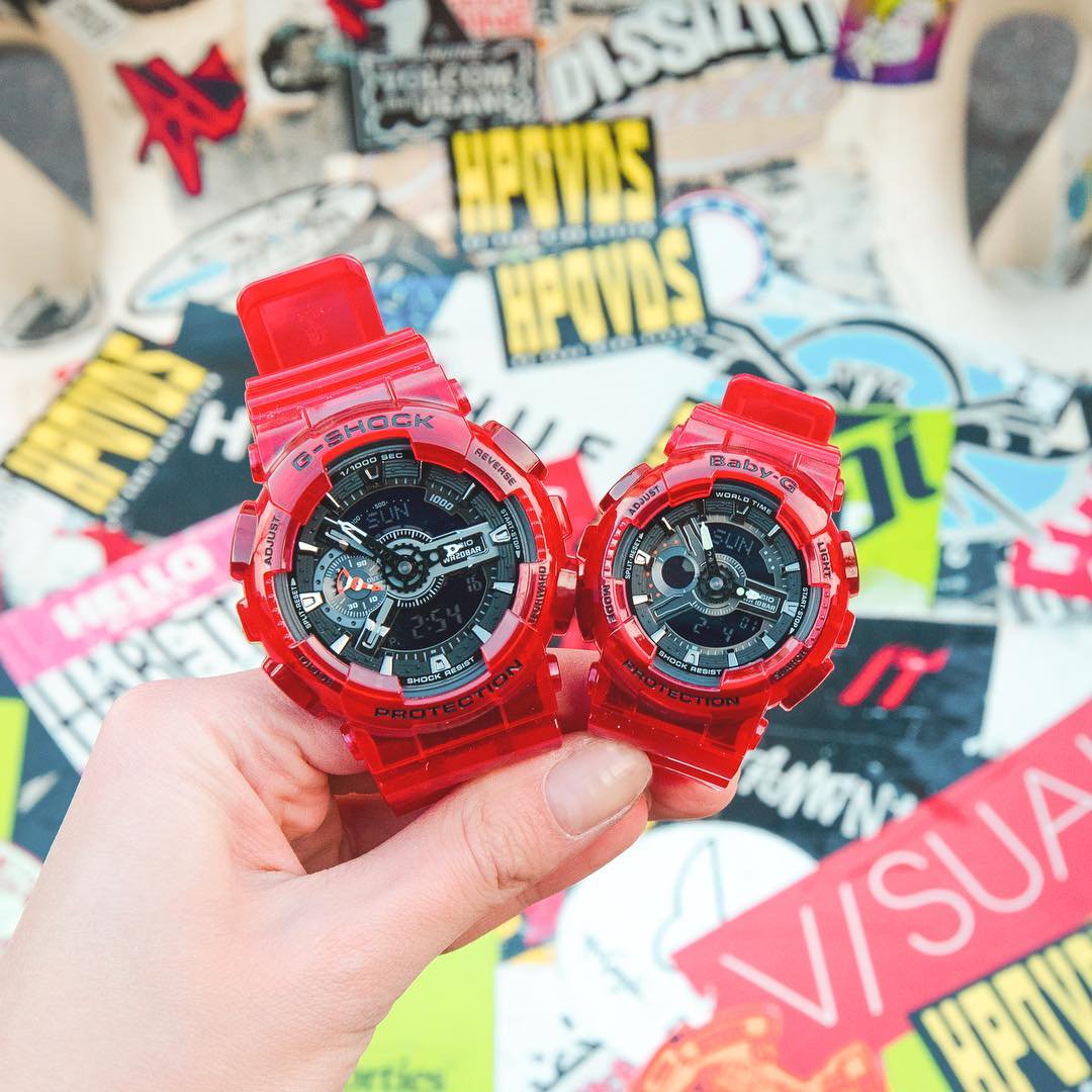 CASIO BABY-G นาฬิกาข้อมือ นาฬิกากันน้ำ นาฬิกาของแท้ ประกันศูนย์ CMG 1 ปี รุ่น BA-110CR-4A นาฬิกาสีแดง