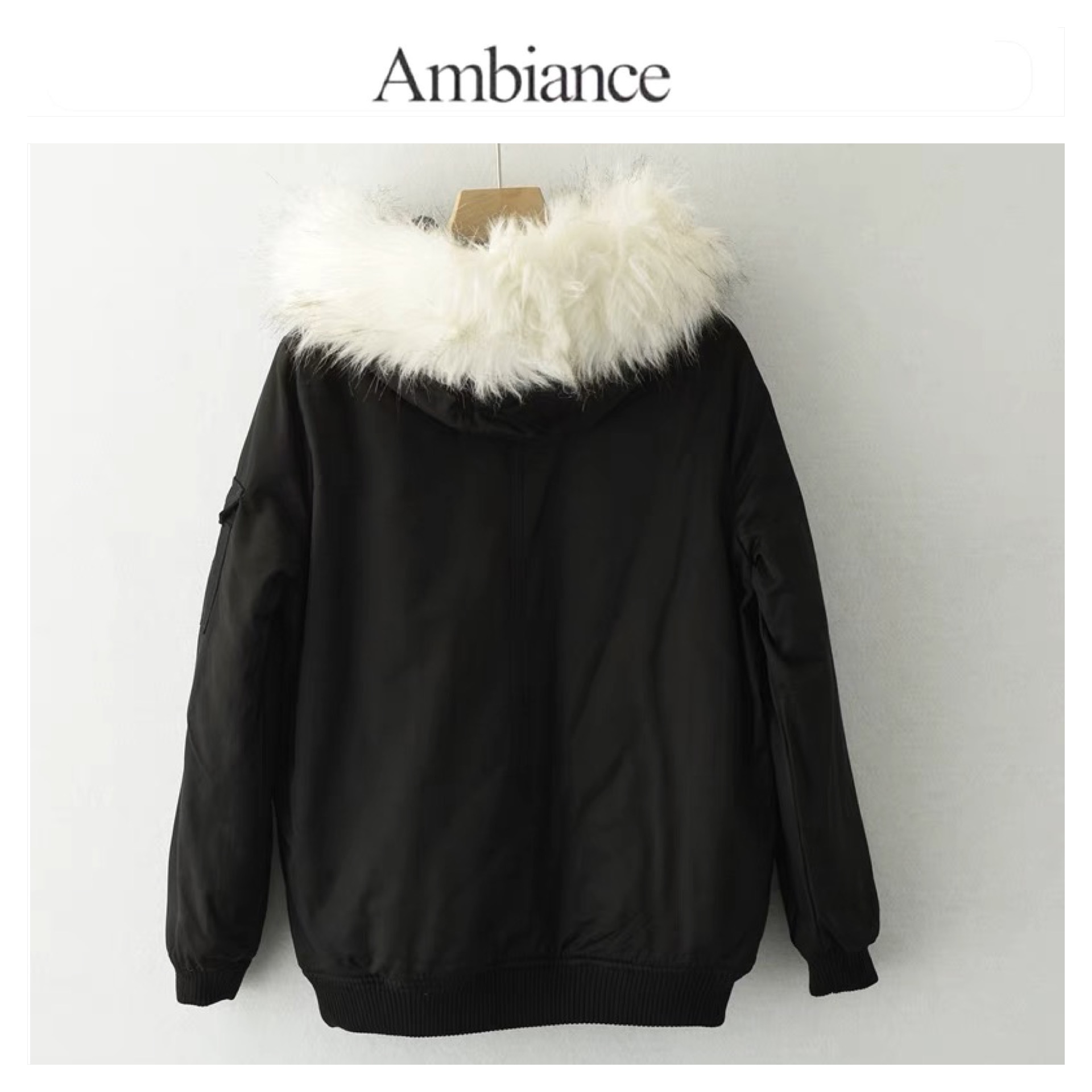 Ambiance เสื้อกันหนาว เสื้อฮู้ดเฟอร์ บุนวมอุ่น แบรนด์ F&F AMBIANCE (padded puffer สำเนา สำเนา สำเนา ดำ