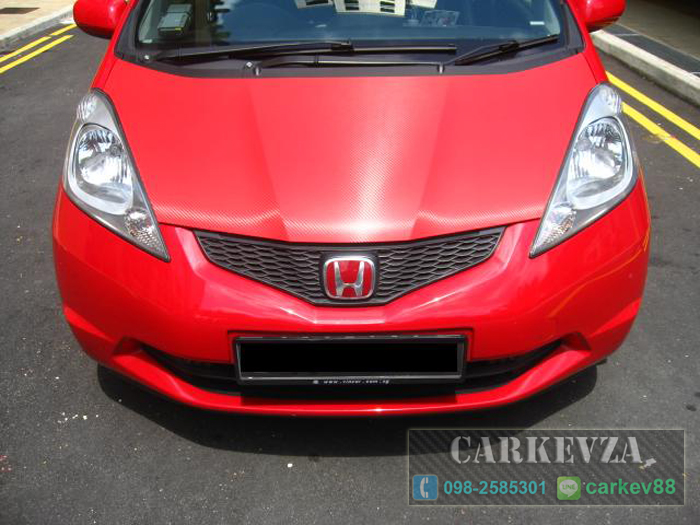 carbon 3D ลายใหญ่หนา 0.18mm 1.52x1m(Air bubble free)แดง