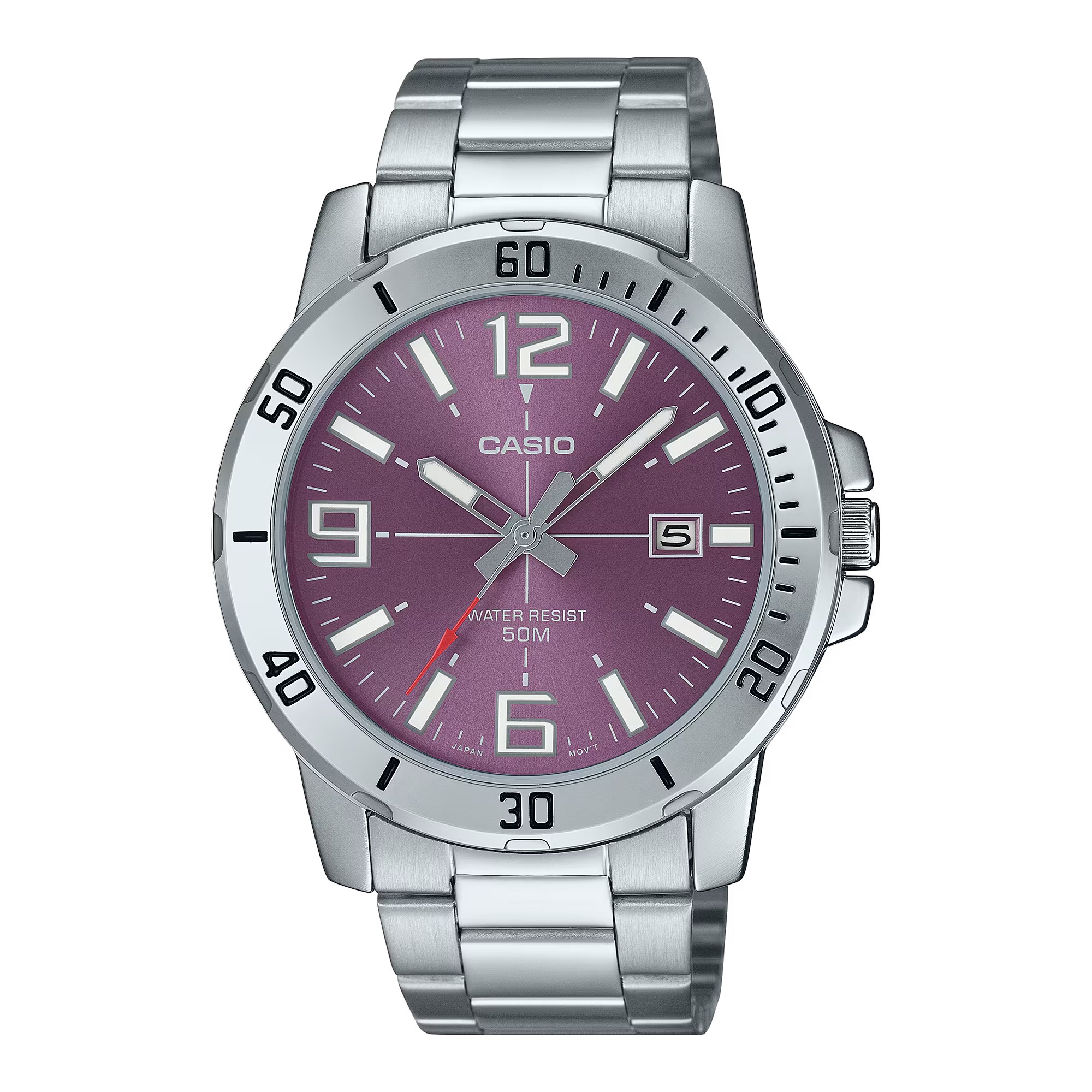CASIO นาฬิกาคาสิโอ นาฬิกาข้อมือ นาฬิกากันน้ำ นาฬิกาของแท้ ประกันศูนย์ CMG 1 ปี รุ่น MTP-VD01D-6B นาฬิกาสีเงิน