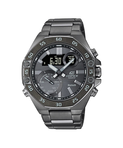 CASIO EDIFICE นาฬิกาข้อมือ นาฬิกากันน้ำ นาฬิกาของแท้ ประกันศูนย์ CMG 1 ปี รุ่น ECB-10DC-1B นาฬิกาสีดำ