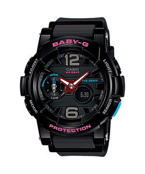 CASIO BABY-G นาฬิกาข้อมือ นาฬิกากันน้ำ นาฬิกาของแท้ ประกันศูนย์ CMG 1 ปี รุ่น BGA-180-1B นาฬิกาสีดำ