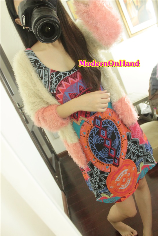 เสื้อหนาวไหมพรม ขนนุ่ม สีทูโทน ขาวชมพู ขนนิ่มลื่น น่าสัมผัสสุดๆ
