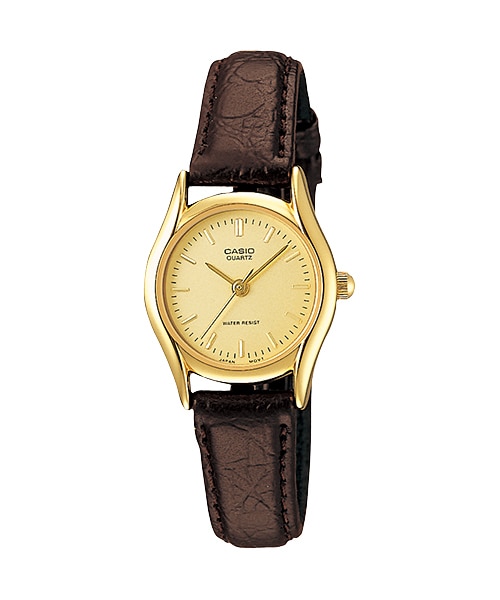 CASIO นาฬิกาคาสิโอ นาฬิกาข้อมือ นาฬิกากันน้ำ นาฬิกาของแท้ ประกันศูนย์ CMG 1 ปี รุ่น LTP-1094Q-9A นาฬิกาสีน้ำตาล