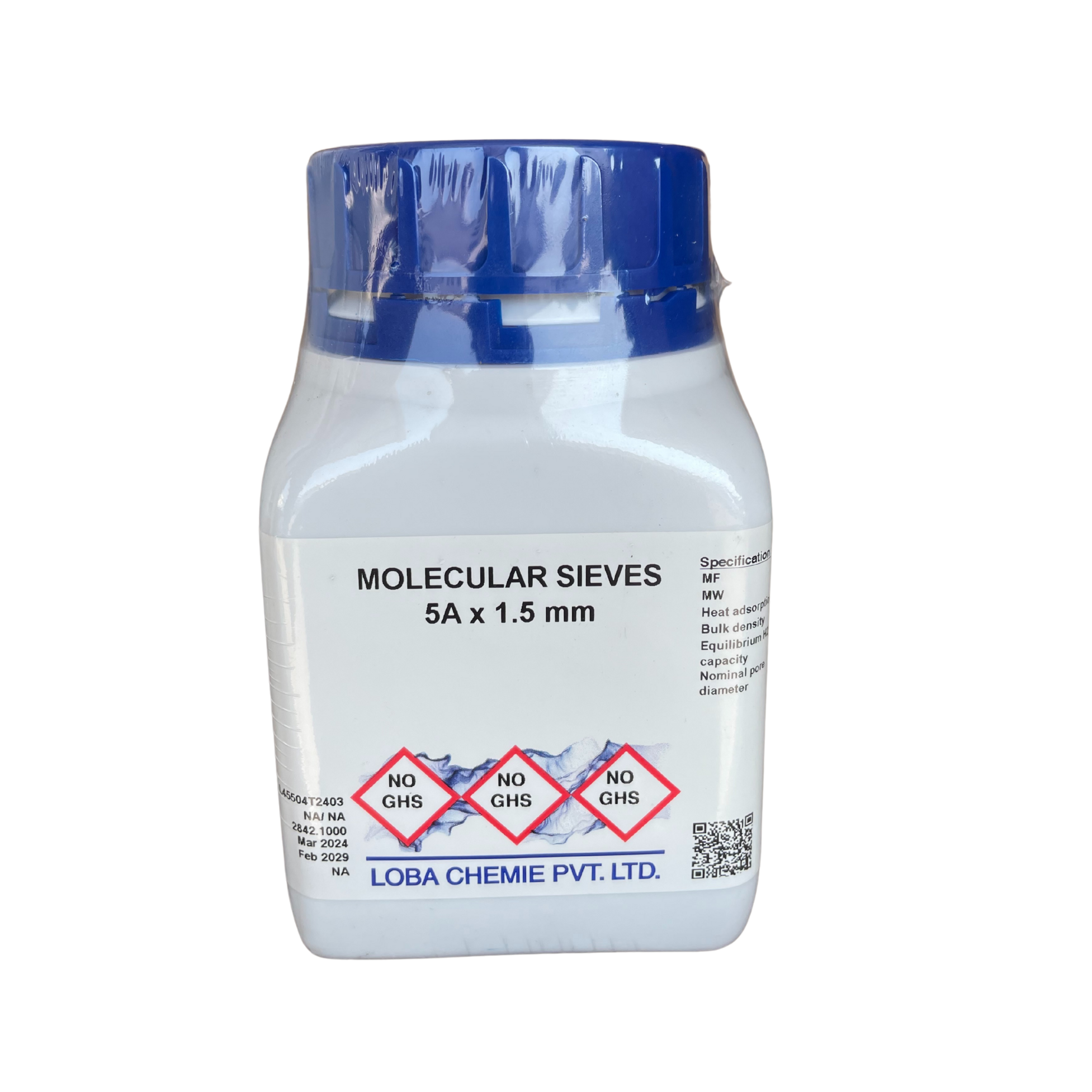 Molecular Sieves 5A x 1.5 mm, 250 g. Loba Chemie™