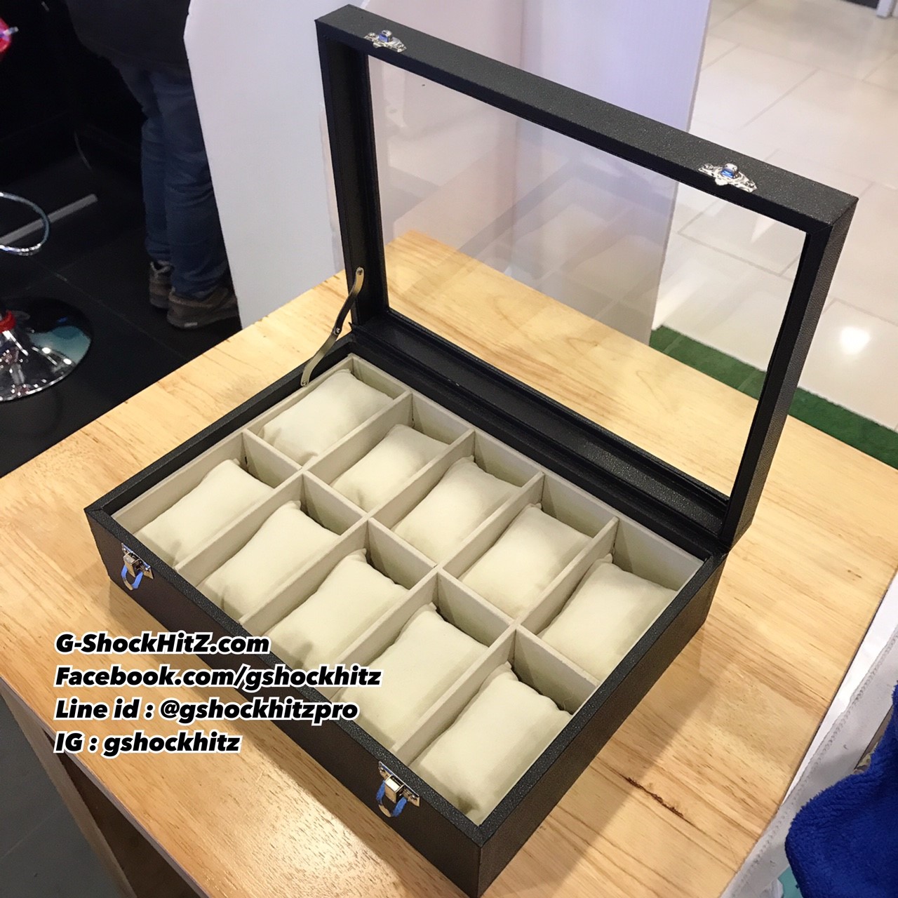 กล่องเก็บนาฬิกา 10 เรือน พร้อมส่ง กล่องนาฬิกา กล่องใส่นาฬิกา สีดำ / สีแดง / สีเทา / สีครีม